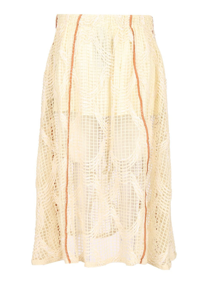 Durazzi Milano Mesh Midi Skirt Gonne - Bianco | e40b3454d17a1c1720131ee6ad1295c00960a869