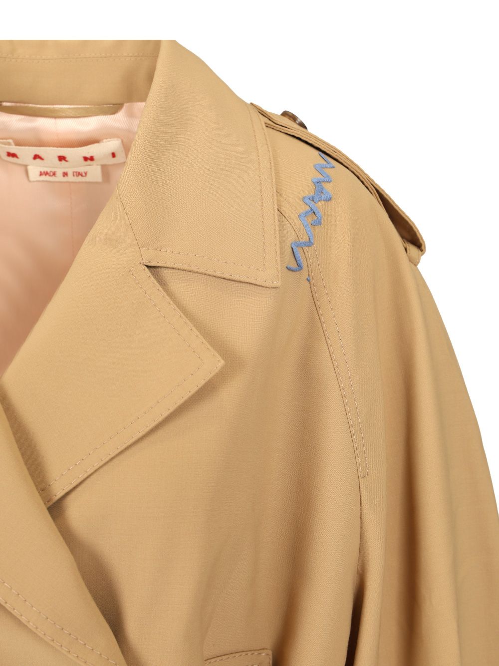 Marni Short Trench Coat With Belt Giacche - Beige | d258f12b19175a31fe585fba33fa876072ef31f9