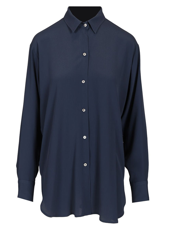 Al Duca D'Aosta Washed Silk Shirt Shirts - Blu | f87605de41a8936640391091d77e00a91c1ce28f