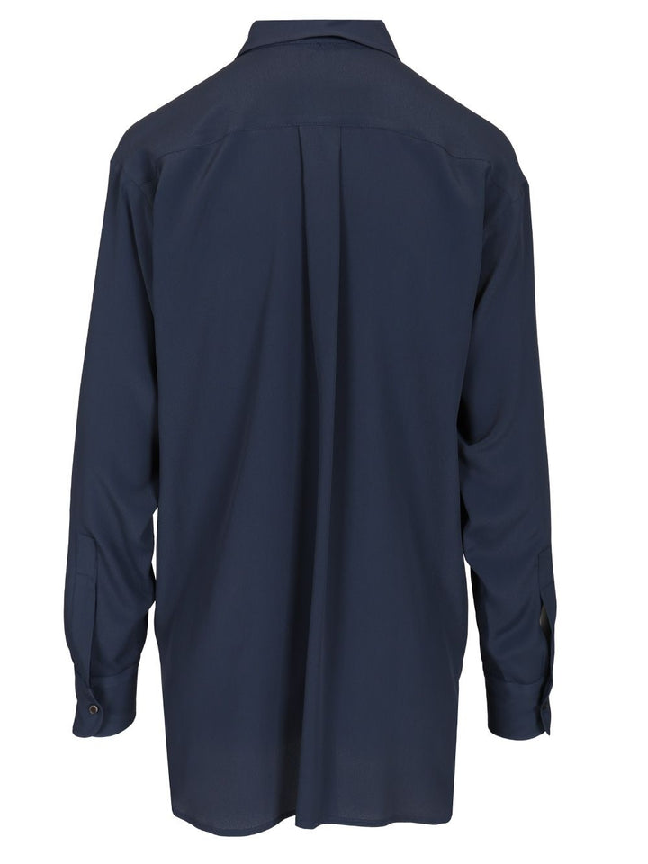 Al Duca D'Aosta Washed Silk Shirt Shirts - Blu | c5a3b42f407317db25f2457557526bd634b66519
