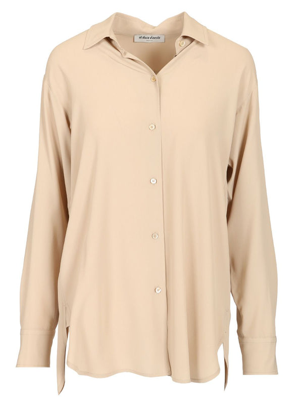 in Seta Lavata Camicie Beige