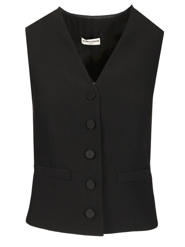 Satin Back Vest Giacche Nero