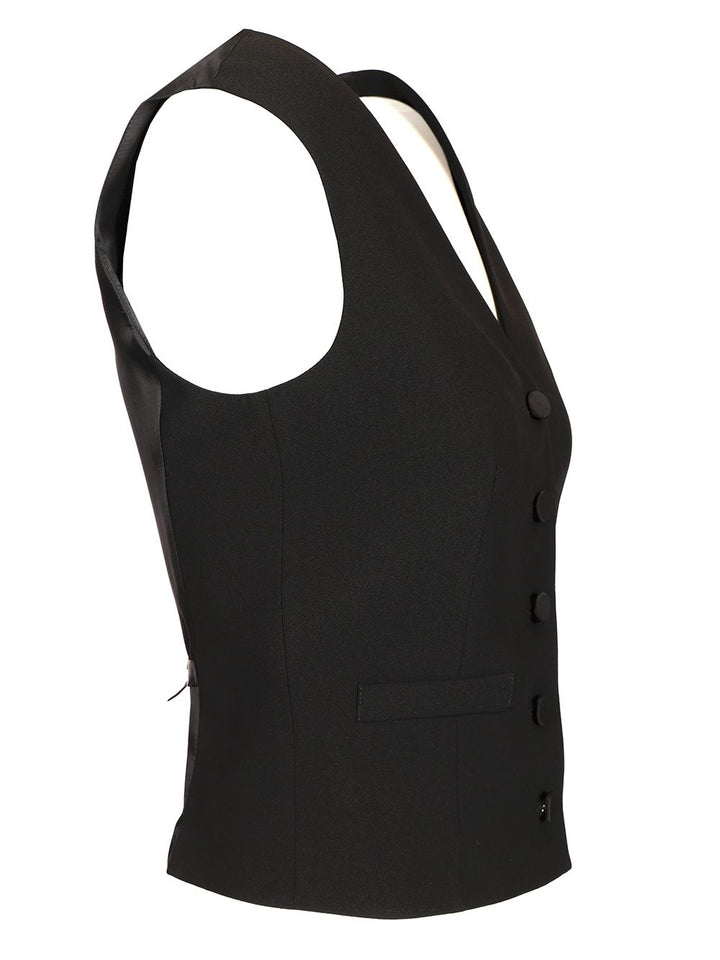 Al Duca D'Aosta Satin Back Vest Giacche - Nero | cb0741b8bfa40ed4c4a02f1ea0fa754147756e27