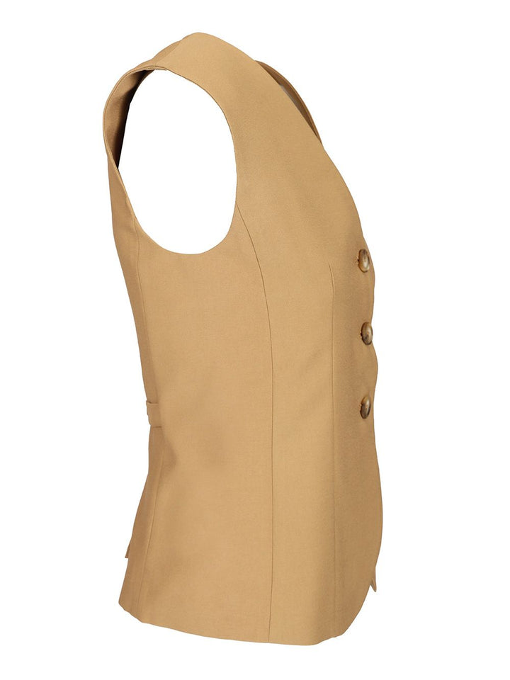 Al Duca D'Aosta 3-Button Twill Vest Giacche - Marrone | 795781032aa1054feb5a087bf2b645195e181b83