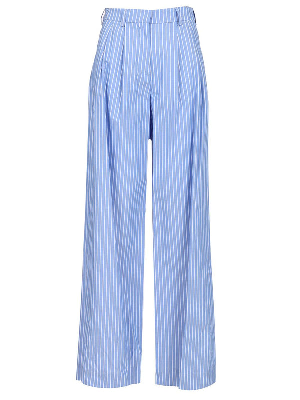 Pantalone Pence Popeline Riga Azzurro-Bianco Trousers Multicolor