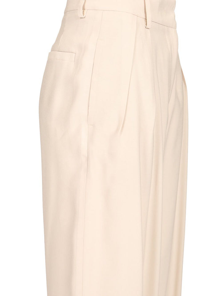 Al Duca D'Aosta Double Pleat Trousers - Bianco | 56aa0a32157c89628112b2c16a7c728e3cf0b284