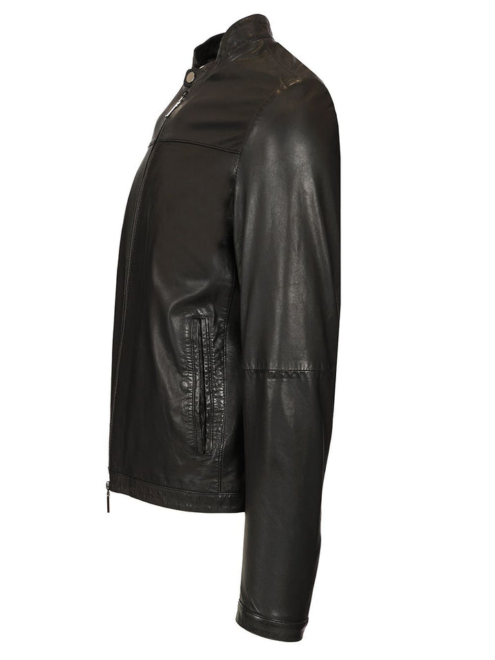 Al Duca D'Aosta Black Leather Biker Giacche - Nero | c469a7ebba1f48ad6bd588247af870fedbdb6ff5