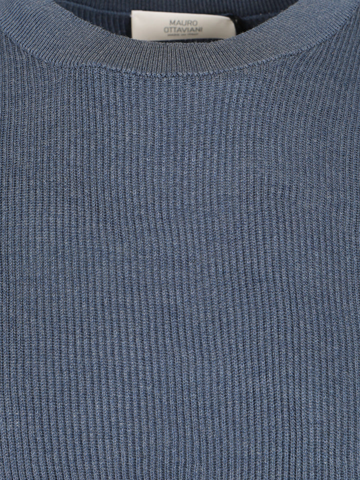 Mauro Ottaviani Ribbed T-Shirt - Blu | f718c36349f21ad24130dbcd1108e5e2210c7f94