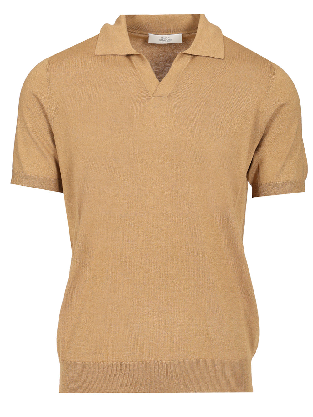 Mauro Ottaviani Knitted Jersey Polo shirt - Beige | 69092130f993caccdd96b817506f3b3348978bf7