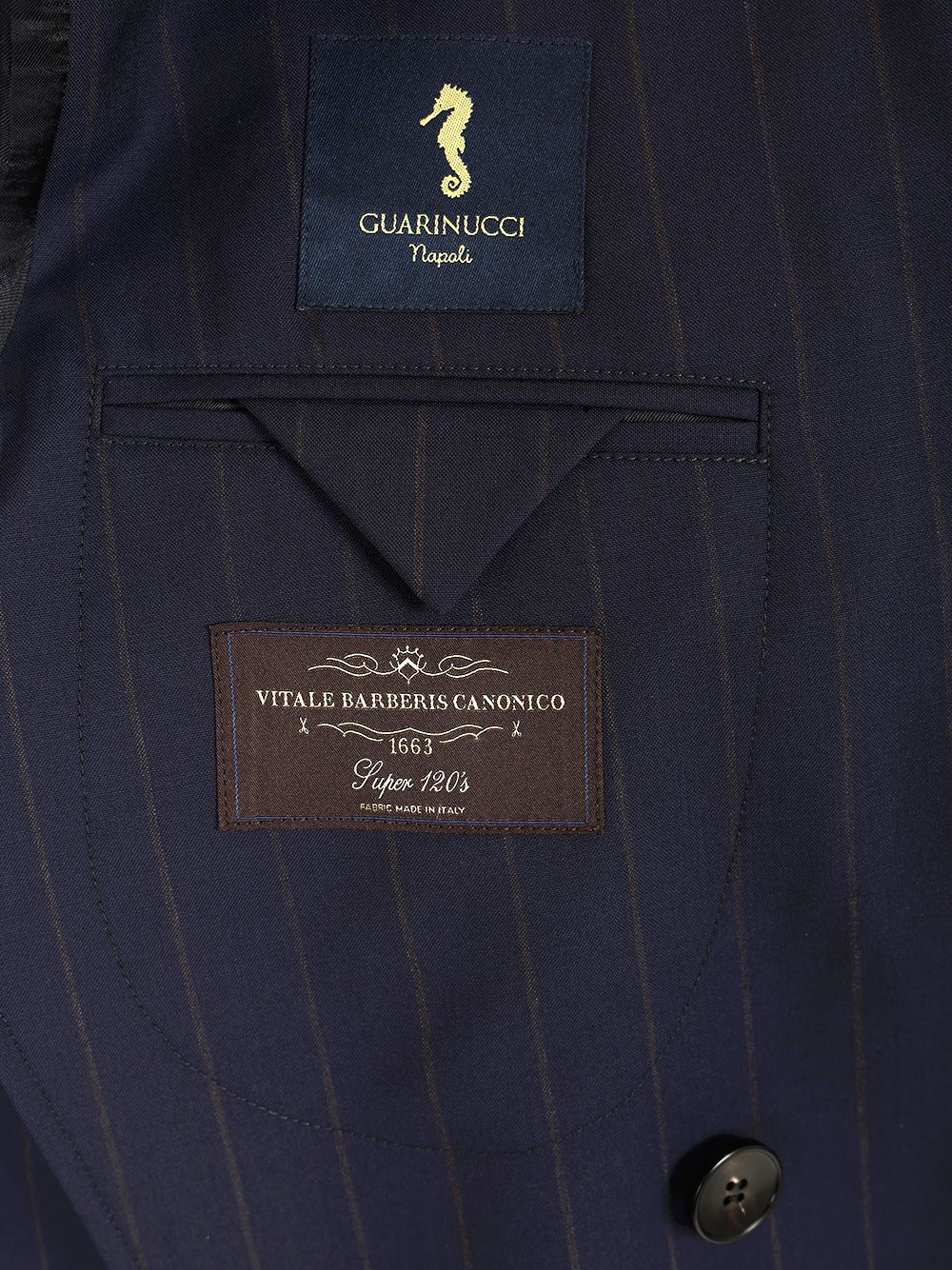 Guarinucci Double-Breasted Pinstriped Suit Abiti - Blu | 751c1216bf20340aac246bc6b6596f0e48d30cf5