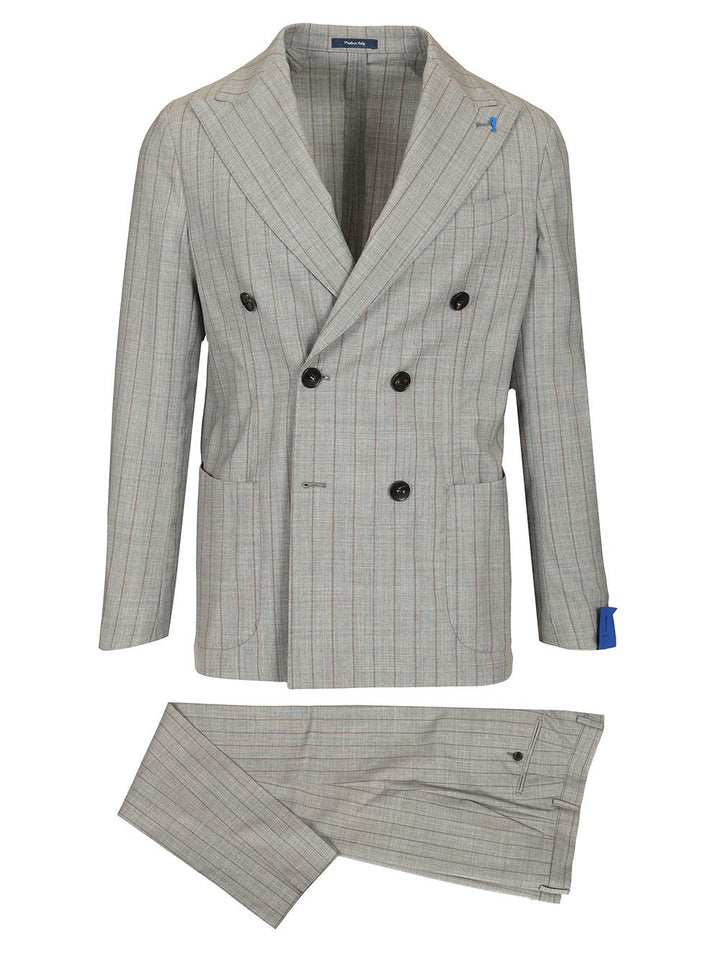 Guarinucci Double-Breasted Pinstriped Suit Abiti - Grey | fa5a2c699efb398712b79299d09cb1d896dd49e6