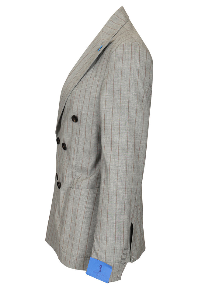 Guarinucci Double-Breasted Pinstriped Suit Abiti - Grey | 19745aecc729d28e7198e9fa5485d70c46ed6053