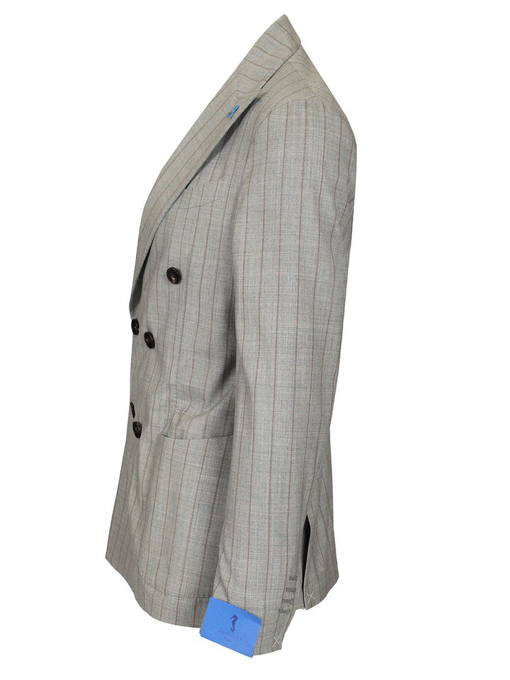 Guarinucci Double-Breasted Pinstriped Suit Abiti - Grey | 926525b8c44ebc407b7195296aa76b02863086ff