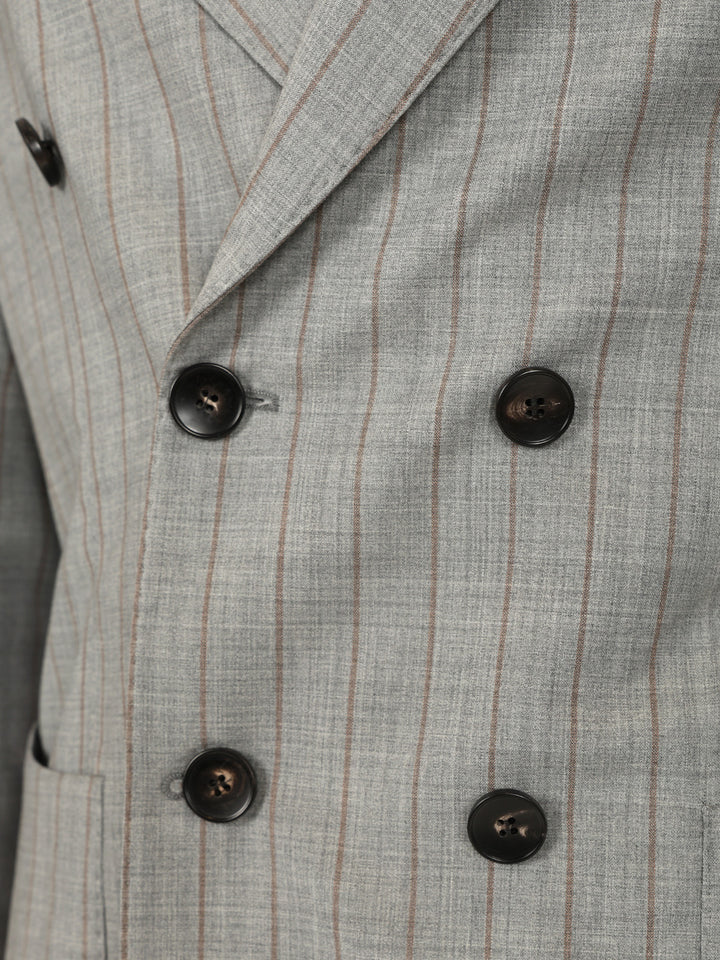 Guarinucci Double-Breasted Pinstriped Suit Abiti - Grey | e72b83a96678a1d14b9927a3477ff2cf8f02ef73