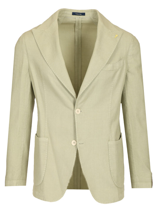 Cotton Linen Blazer Giacche Verde