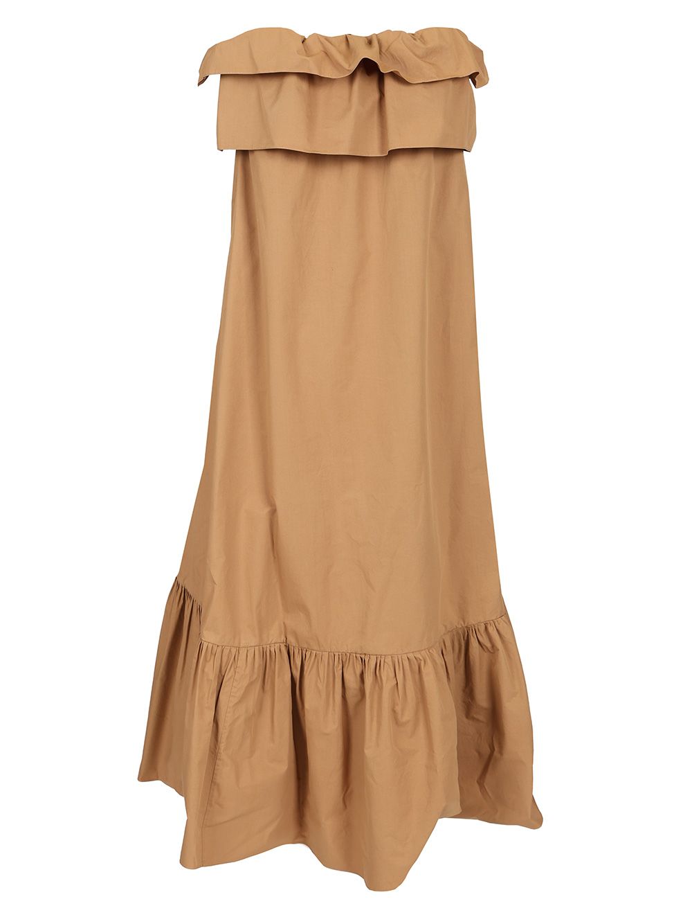 Saint Laurent Flounced Bustier Maxi Dress Abiti - Marrone | 1411b138c6c09a7815eebb83d86707b7815719b5