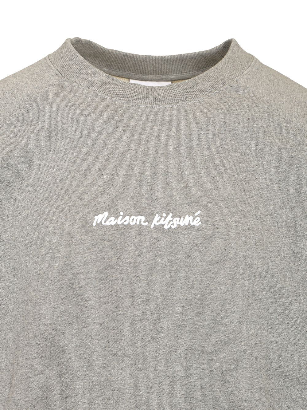 Maison KitsunÉ Oversized Sweatshirt With Embroidered Signature Sweatshirts - Grey | 3a4ec167f2ec2989b4085d11f2339b0cff810ac1