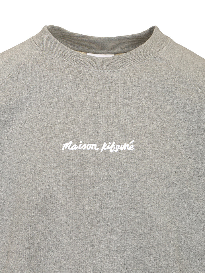Maison KitsunÉ Oversized Sweatshirt With Embroidered Signature Sweatshirts - Grey | 90dfae97616c781d9b596a67e9b5a5c465cfb7e1