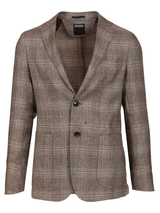 Linen And Wool Jacket Giacche Marrone