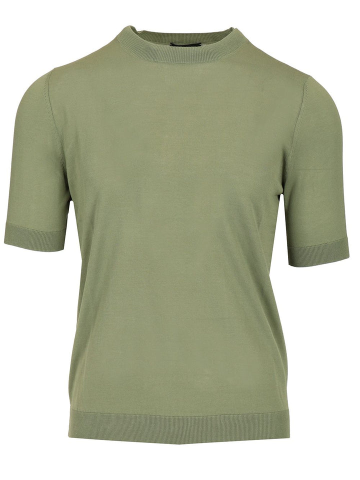 Ballantyne Slim Fit T-Shirt Knitwear - Verde | cc4a52611c0f207af9908514b239876923235682