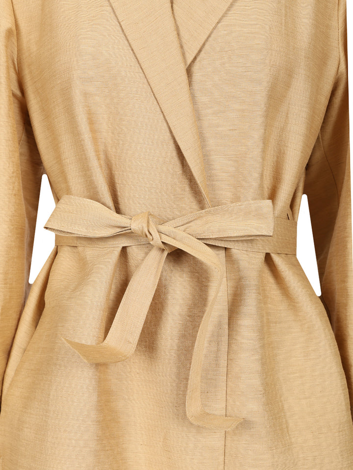 Max Mara Linen And Silk Canvas Overcoat Coats - Oro | 7e10aab4eda7fccea6fac698eb367ff85134aa29