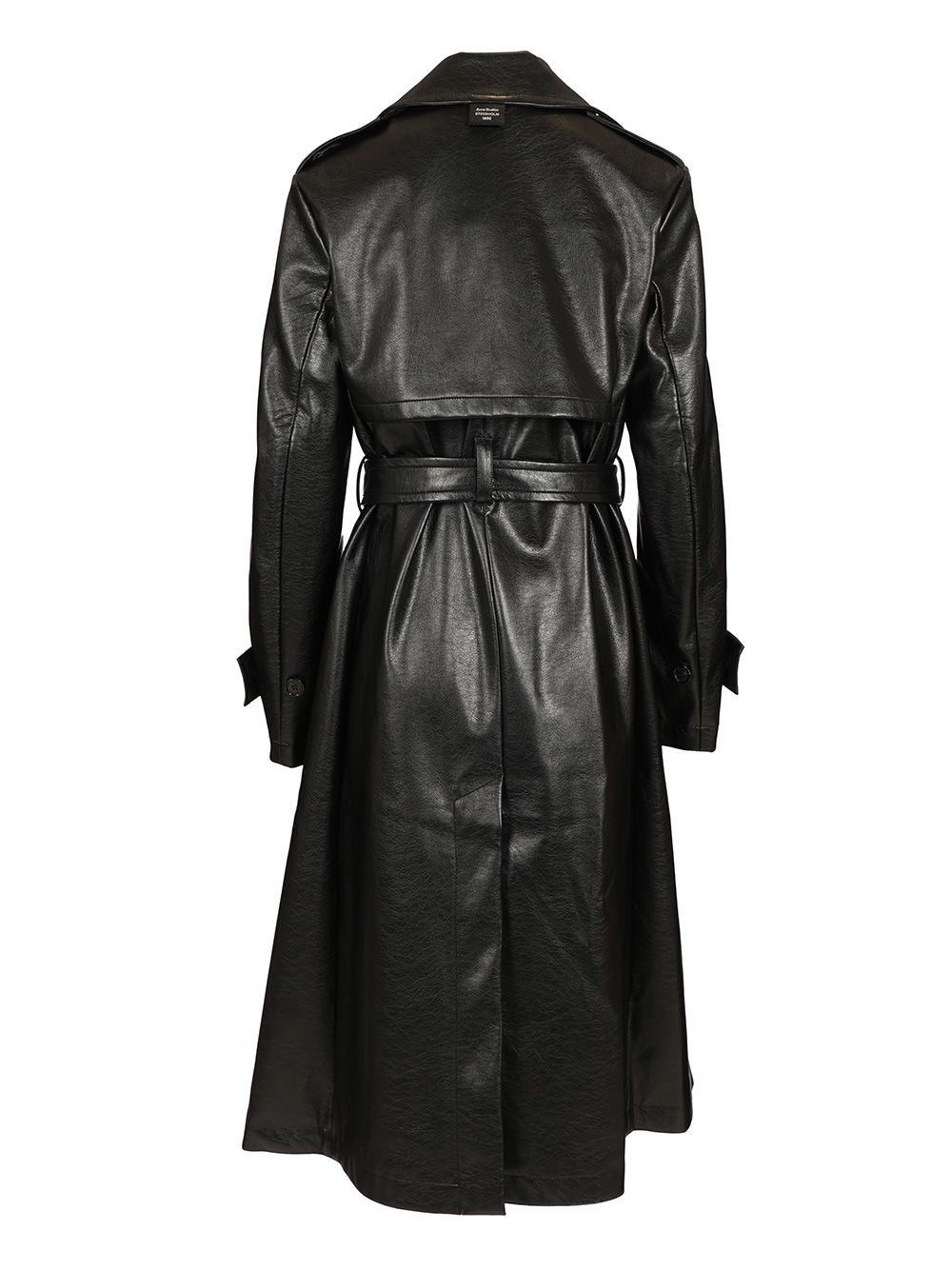 Acne Studios Long Leather Trench Coat Coats - Nero | 6b188ba5c5acbd2d816819a56da64a2bcefb54f9