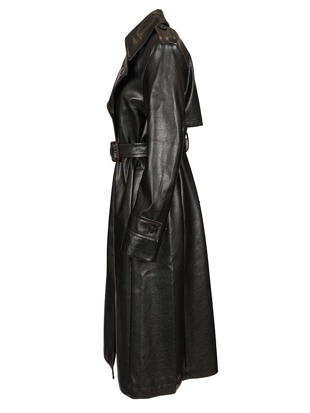 Acne Studios Long Leather Trench Coat Coats - Nero | 412400a82bc1e4f5a00b4f8c9980a259679f8202