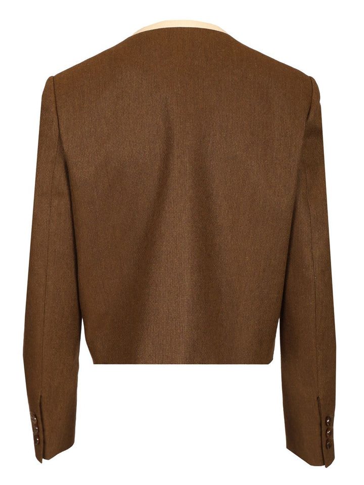 Blazé Milano Silk Bolero Jacket Giacche - Marrone | cef30721fc15f3de7335d7e99f9ef64f794f1771