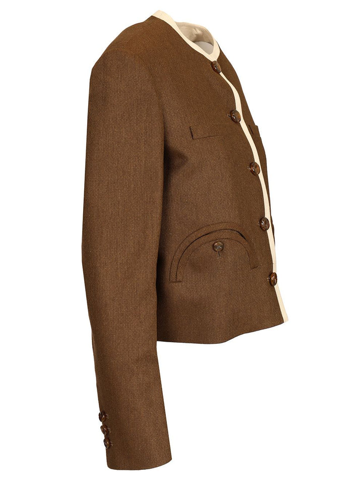 Blazé Milano Silk Bolero Jacket Giacche - Marrone | 70d2b4198c9f308abfc72627135b1c19a5d4446a