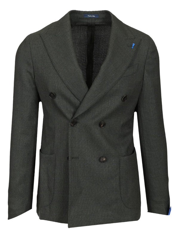Blazer de doble botonadura en lana verde