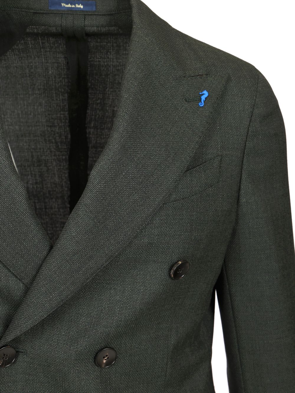 Guarinucci Double-Breasted Wool Blazer Giacche - Verde | 7cd8058a65473d45040ce3ebdbc7eadefc7a9669