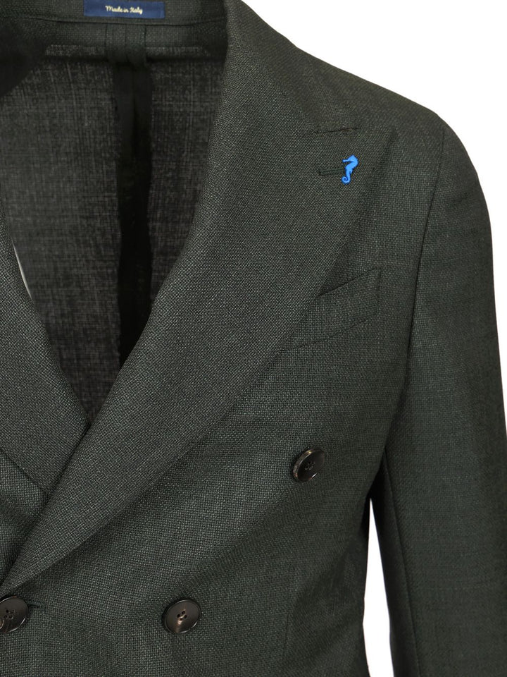 Guarinucci Double-Breasted Wool Blazer Giacche - Verde | 7cd8058a65473d45040ce3ebdbc7eadefc7a9669