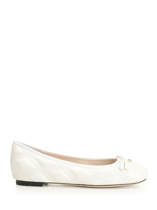Nappa Leather Ballerinas Scarpe Basse Bianco