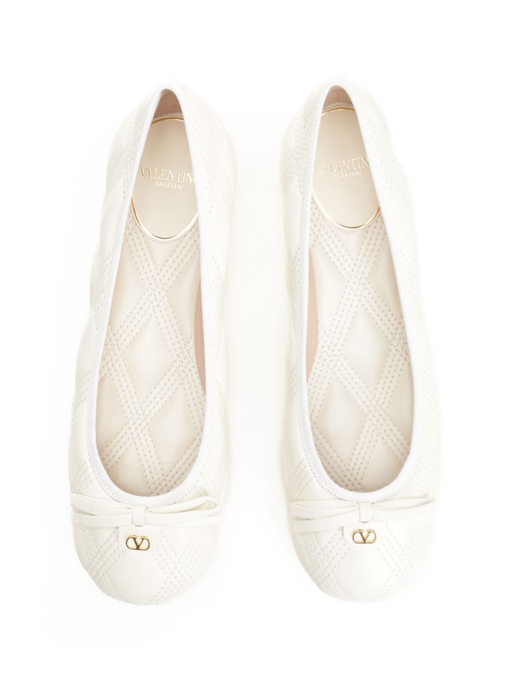 Valentino Garavani Nappa Leather Ballerinas Scarpe basse - Bianco | 80d497b69fb18fbafd86a1a2702e1517b17fab20
