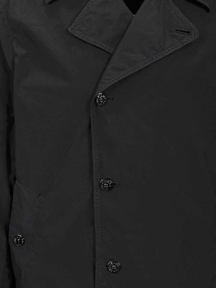 Stone Island Short Nylon Trench Coat Giacche - Blu | 417e786c80e97c4602f71337927c08cfb1693e59