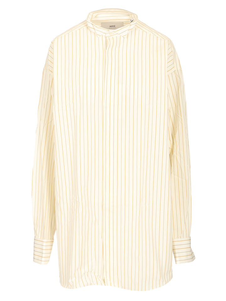 Ami Oversized Striped Shirt Shirts - Bianco | e3d2925814d39907a6946f75439950531bd743f3