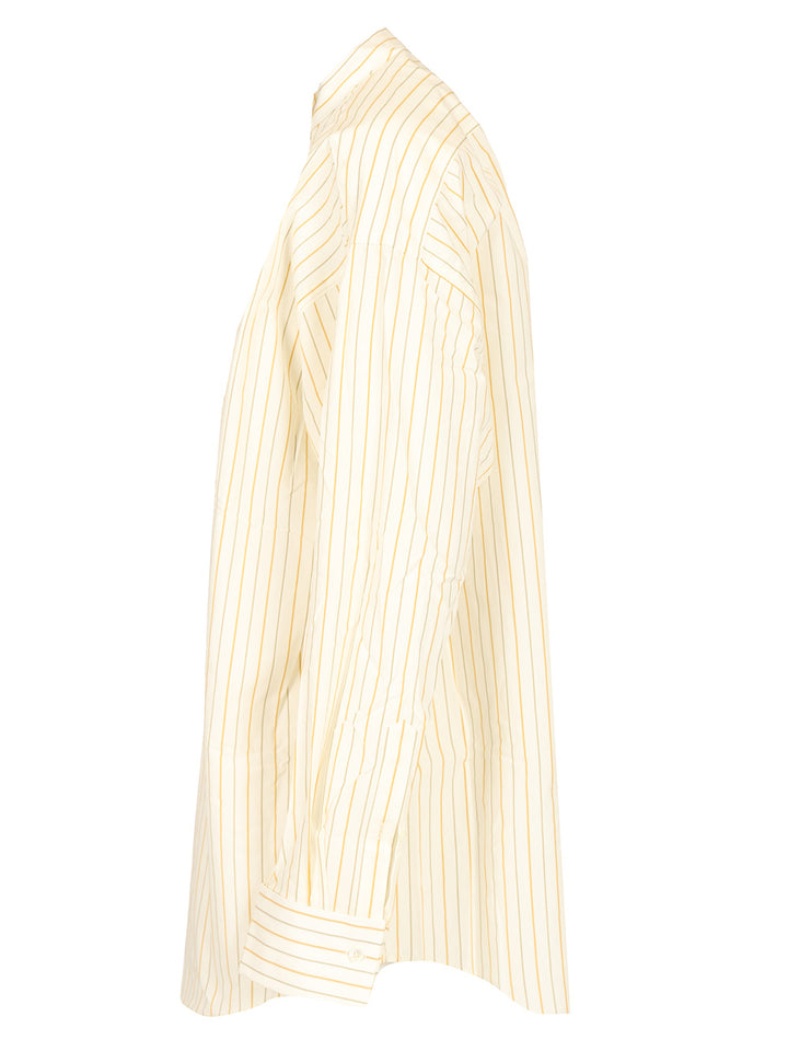 Ami Oversized Striped Shirt Shirts - Bianco | c83e312ab9b43a8003aca9c686132988885a08ea