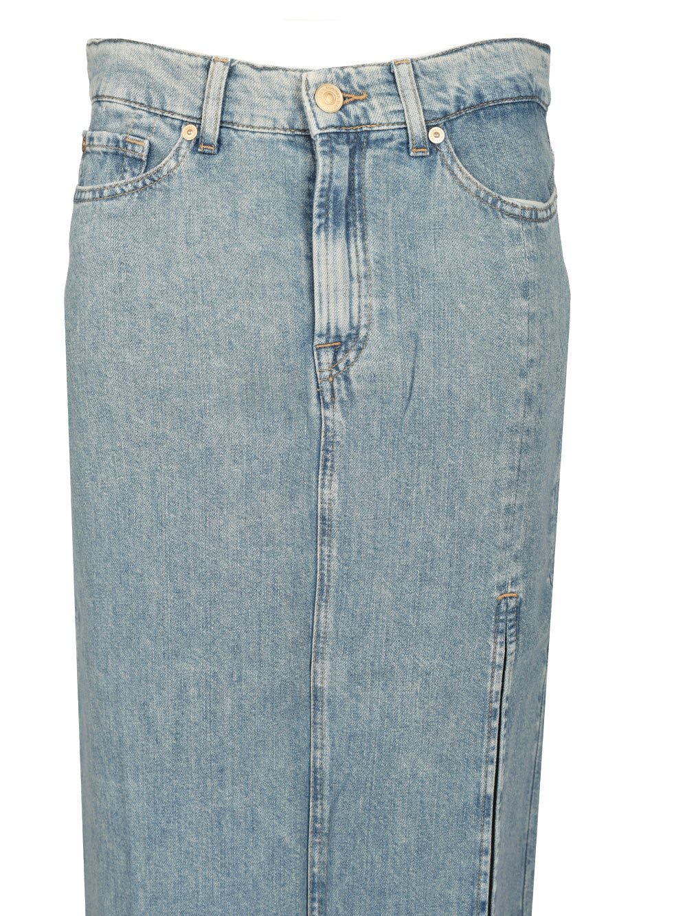 7 For All Mankind Long Maxi Skirt Gonne - Light blue | 8efc927990cdebc15d6ed9d077eec849a502b78f