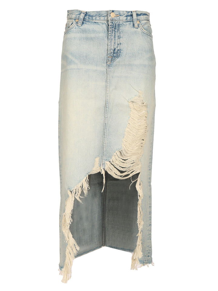 7 For All Mankind Midi Skirt Gonne - Light blue | 8c29aa8b910ee45c2f23d05daae4544da2d8c7a0