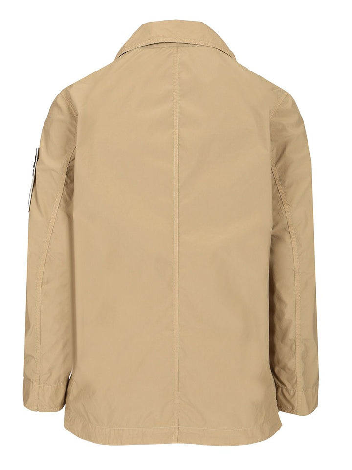 Stone Island Short Nylon Trench Coat Giacche - Beige | c8ab3a6b594eba3e0e3a1d8f11945633f466471a