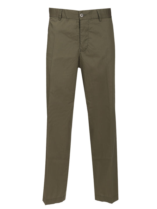 Cotton Blend Trousers Verde