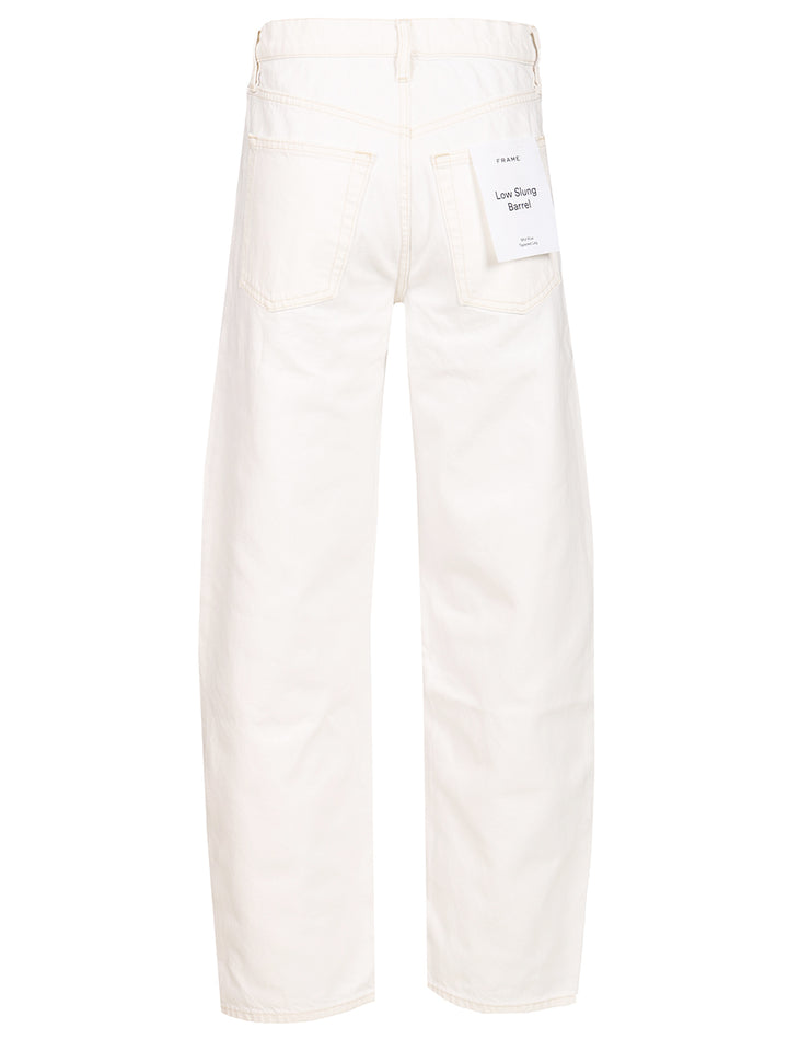 Frame Low Slung Barrel Jeans - Bianco | 5864fa9912d2bc4a83b84043fd4eb396f905e801