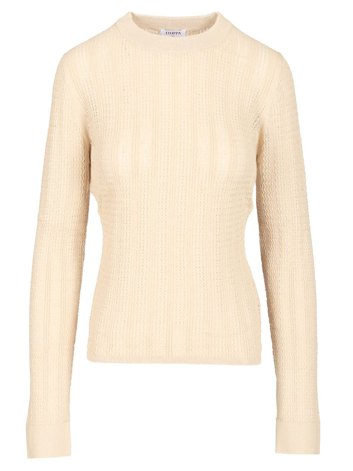 Filippa K Long Sleeve Knitted Shirt Top - Beige | 8e5cf621f98cd2ec0c9bafe6ae1b463be3371c46