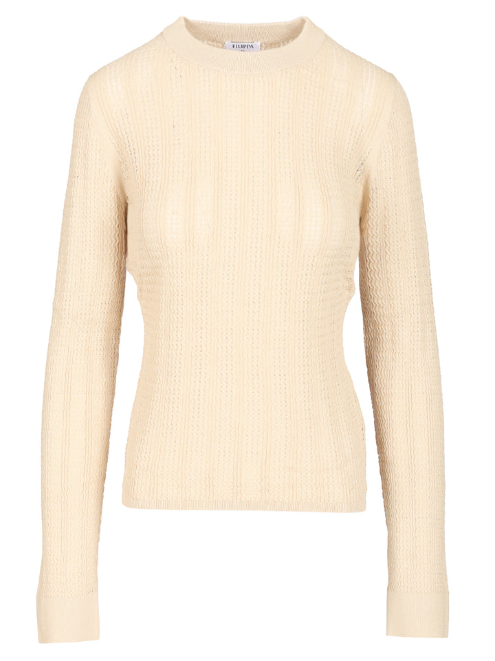 Filippa K Long Sleeve Knitted Shirt Top - Beige | 624ecf3497dcafb139e21ee03b742bedf4ec1950