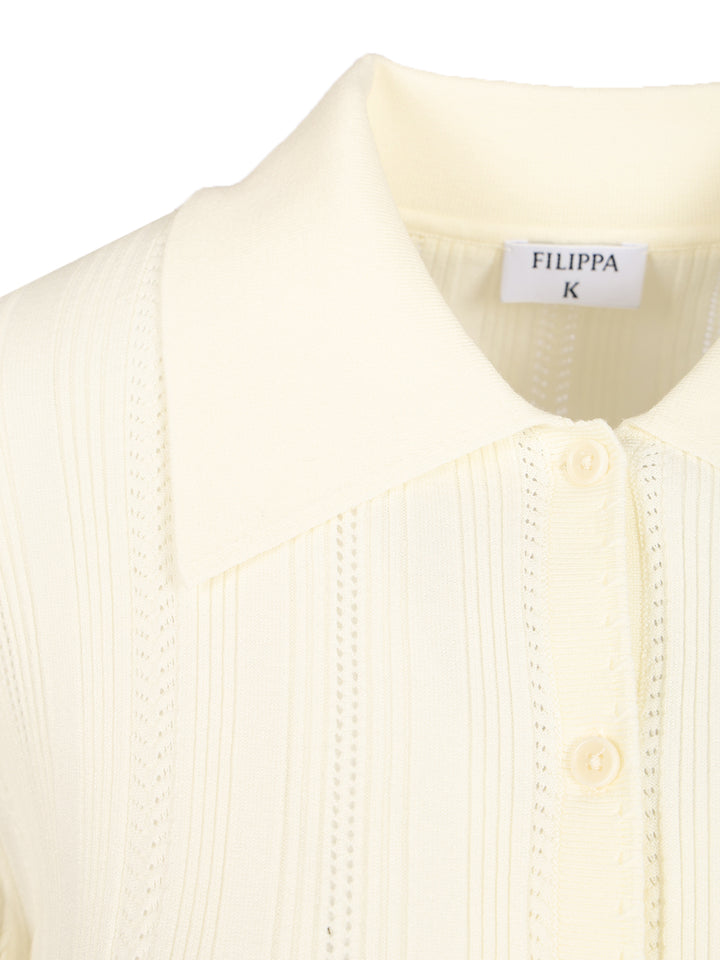 Filippa K Knit Cardigan Knitwear - Bianco | cbd0af0b4f73ee7e57146f4ff93bf3c9a349f531
