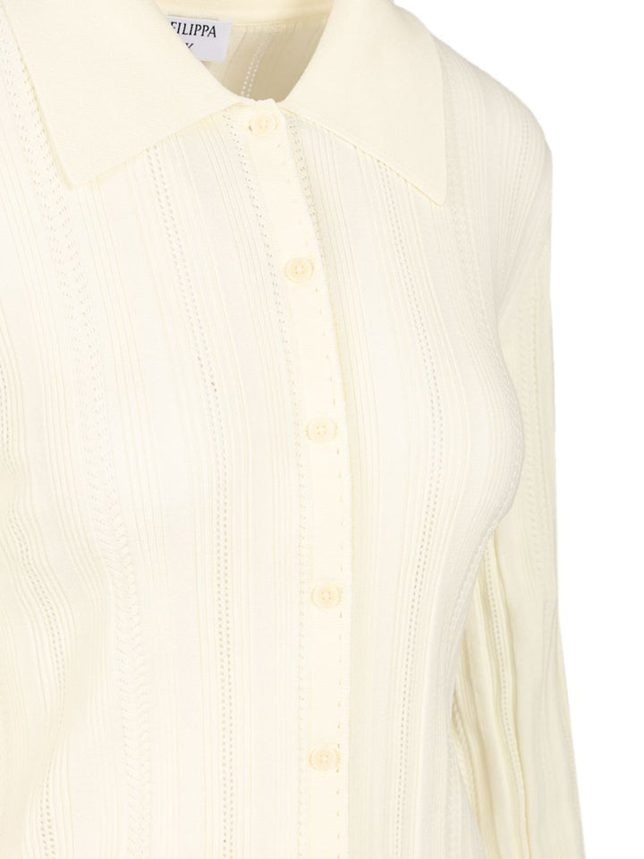 Filippa K Knit Cardigan Knitwear - Bianco | 6e1e66fe25a0ce739cf0a931617ecc22acd8d045