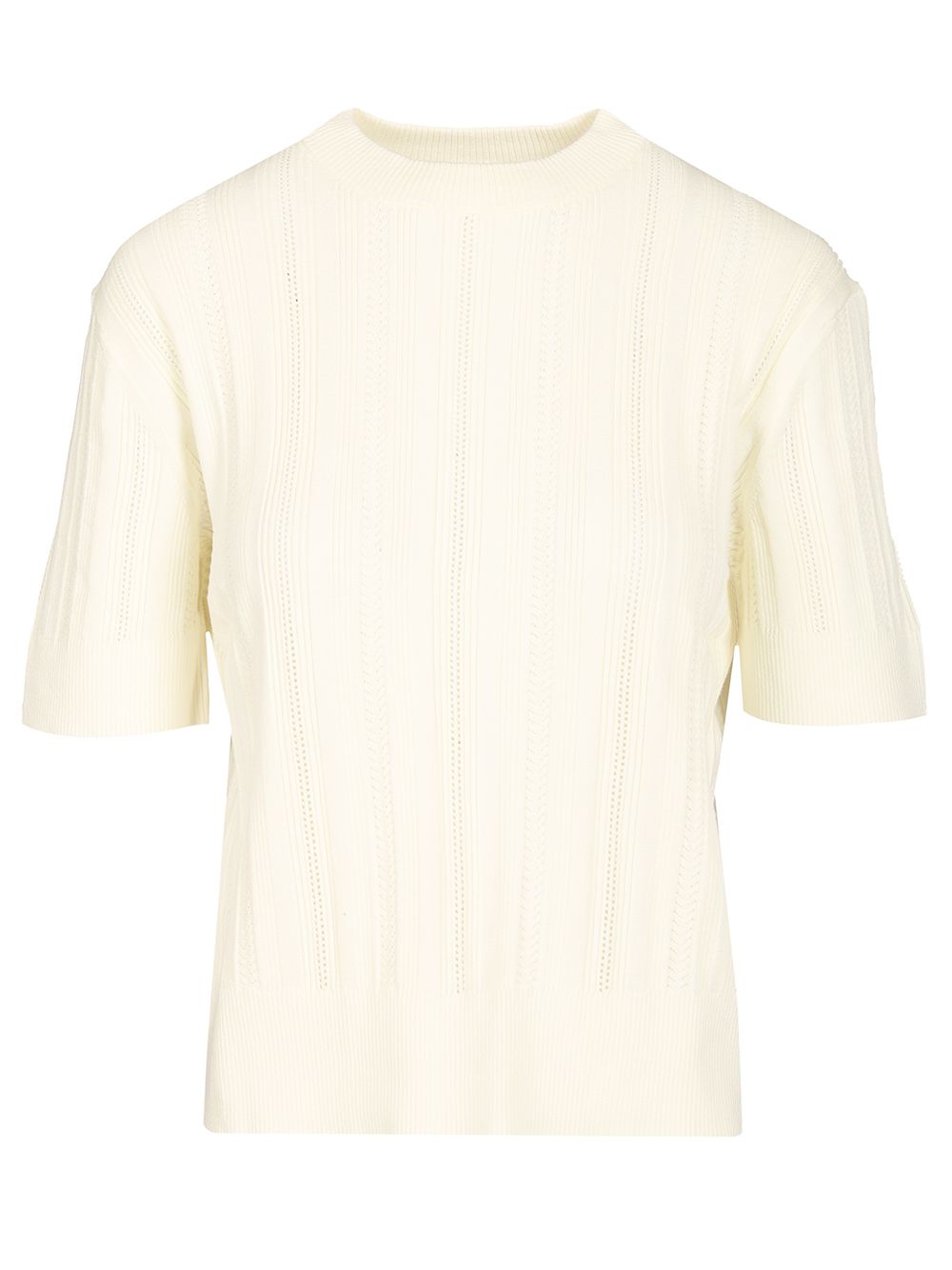 Filippa K Braid Knit T-Shirt - Bianco | d78485a67c047211c78dcde98a71c3ef7845a512