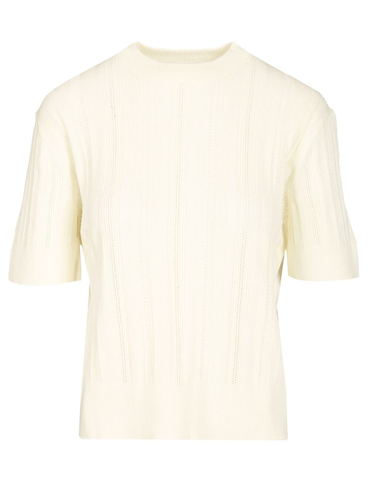 Filippa K Braid Knit T-Shirt - Bianco | d78485a67c047211c78dcde98a71c3ef7845a512