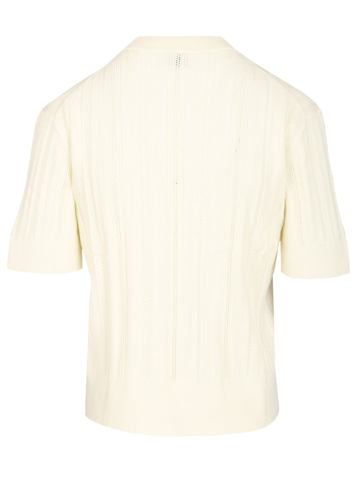 Filippa K Braid Knit T-Shirt - Bianco | 840cbebf22fb2c7125d29062d90e263664c965d3