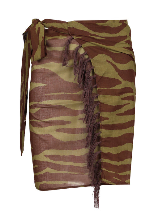Zebra Print Pareo Gonne Marrone